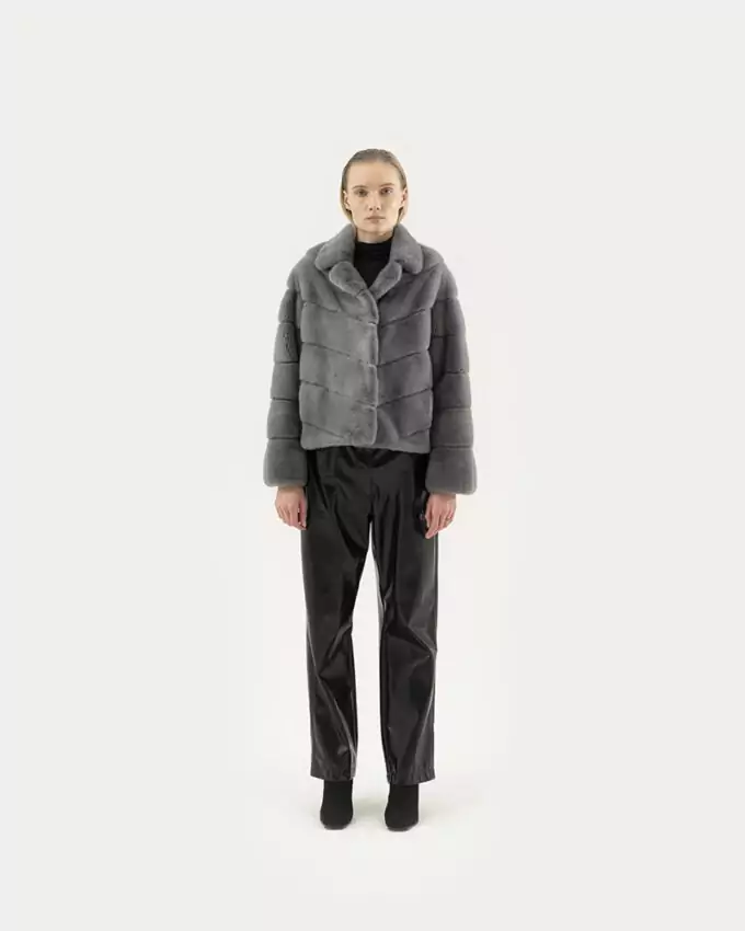 MINK- НОРКА - VISONE / style BD411 VM GHOST GRAY - - 55Cm Sz44