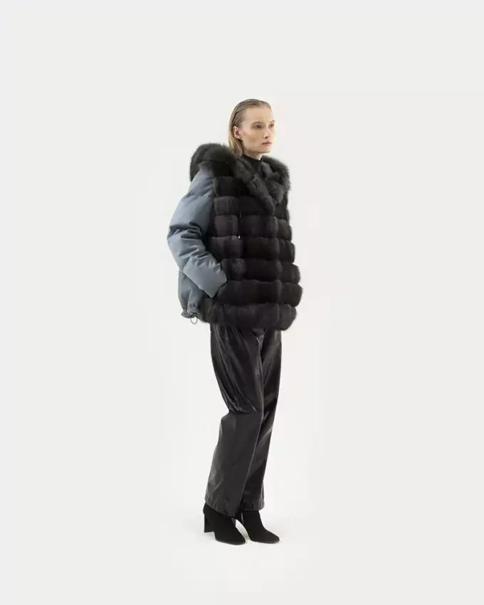 PIUMINI - ПУХОВИКИ - DOWN JACKET / style BD413 ES TESSUTO ZI ZIBELLINO ECLIPSE - 70Cm Sz44