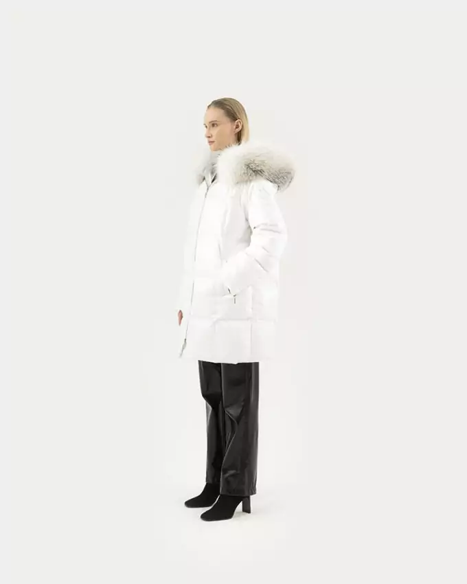 PIUMINI - ПУХОВИКИ - DOWN JACKET / style BD420 ES TESSUTO VO VOLPE SHADOW BLUE FROST - 90Cm Sz44
