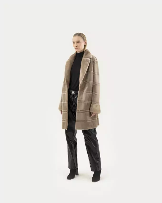 MINK- НОРКА - VISONE / style BR820.NC VM ERMINE RAS VF ERMINE - 90Cm Sz44