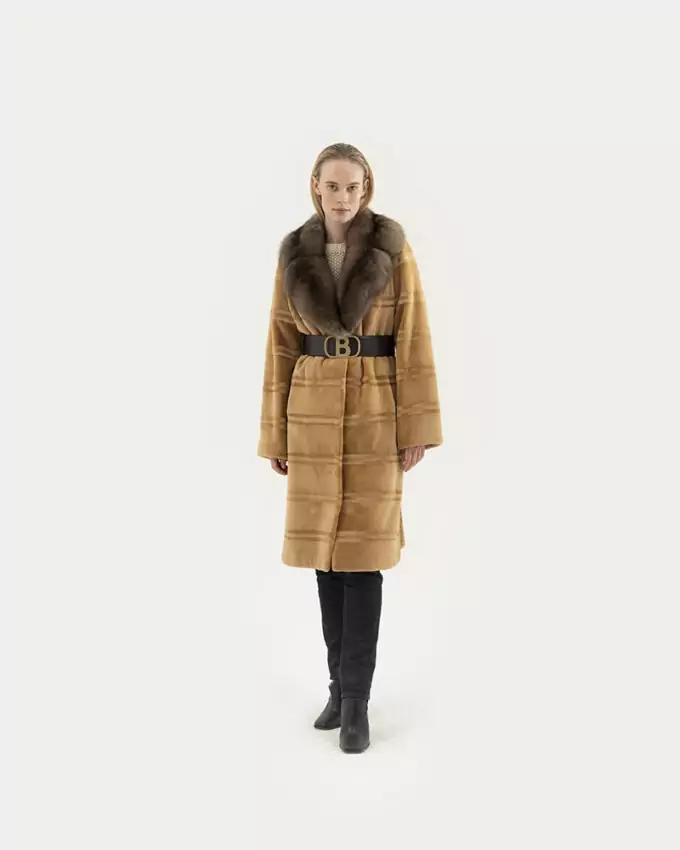 MINK- НОРКА - VISONE / style BR855 VM BISCUIT RAS ZI ZIBELLINO TORTORA - 105Cm Sz46