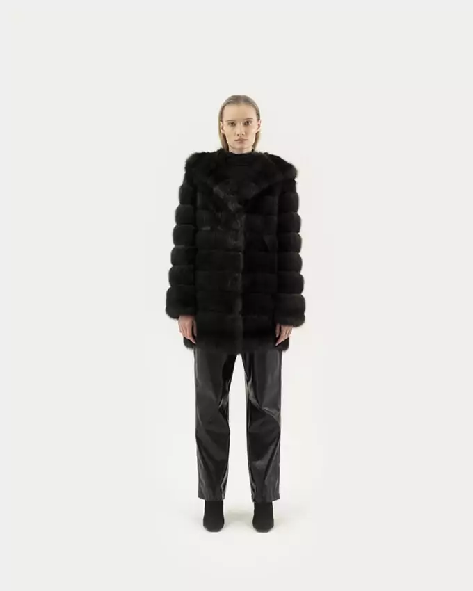 SABLE - СОБОЛЬ - ZIBELLINO / DF122.REV ZI ZIB. BARGUZINSKY DARK ES TESSUTO TECNICO 75Cm Sz46.