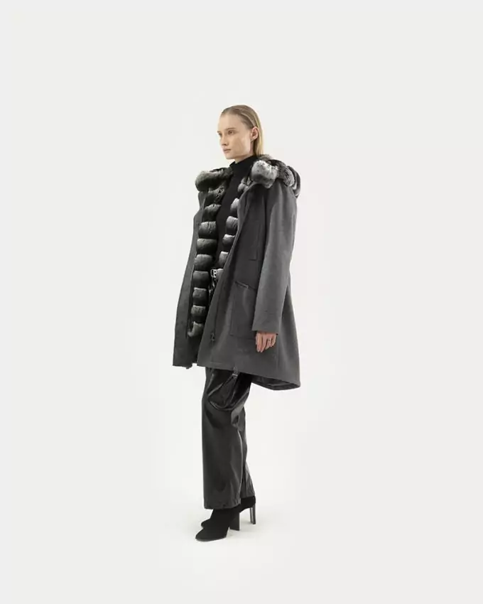 PIUMINI - ПУХОВИКИ - DOWN JACKET / style PARKA CI CINCILLA AC CACHEMIRE - 100Cm Sz44