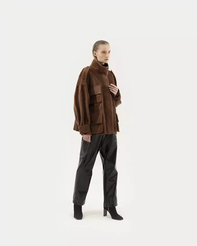 MONTONE - ДУБЛЕНКИ - SHEARLINGS / style PUB02 PE AGNELLO754 MARRONE - - 70Cm Sz40