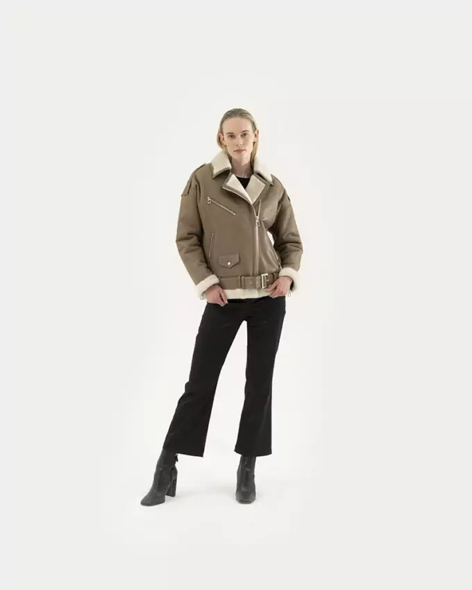 MONTONE - ДУБЛЕНКИ - SHEARLINGS / style PUB06 PE AGNELLOKM153 WHITE CLAY - - 65Cm Sz42