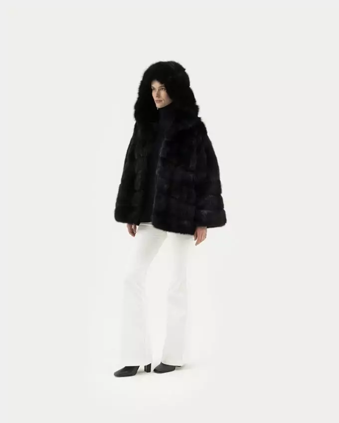 SABLE - СОБОЛЬ - ZIBELLINO / TB291.H ZI ZIBELLINO NERO ES TESSUTO 75Cm Sz44