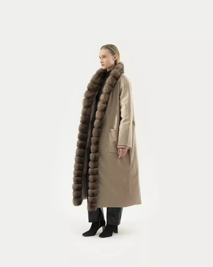 PIUMINI - ПУХОВИКИ - DOWN JACKET / style TFB03 AC CACHEMIRE ES TESSUTO ZI ZIBELLINO GRAFITE 120Cm Sz42.1