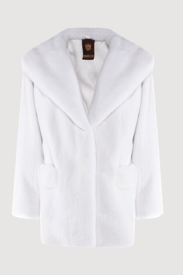 Natural white mink jacket