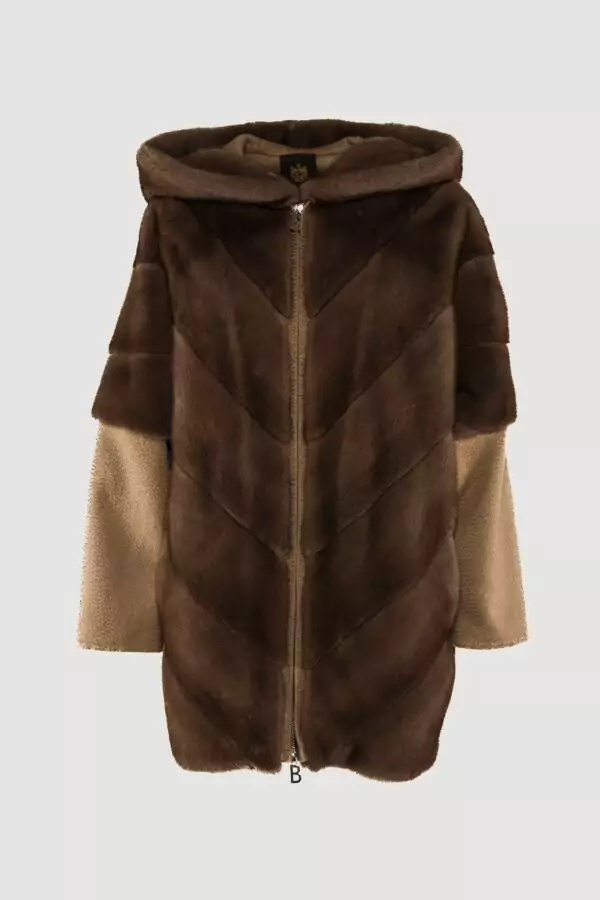 Cashmere jacket and mink pastel