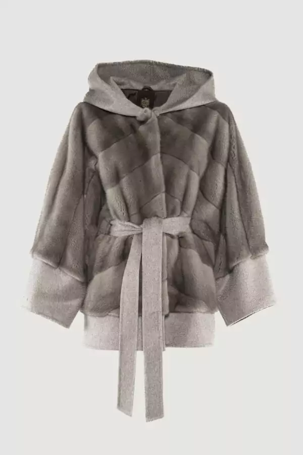 Cashmere jacket and silverblue mink