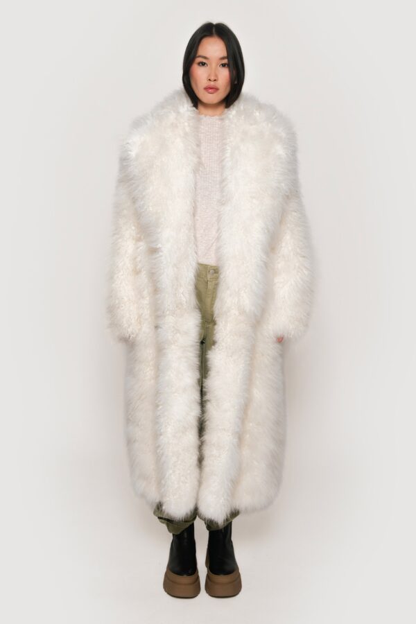 Natural white mohair coat