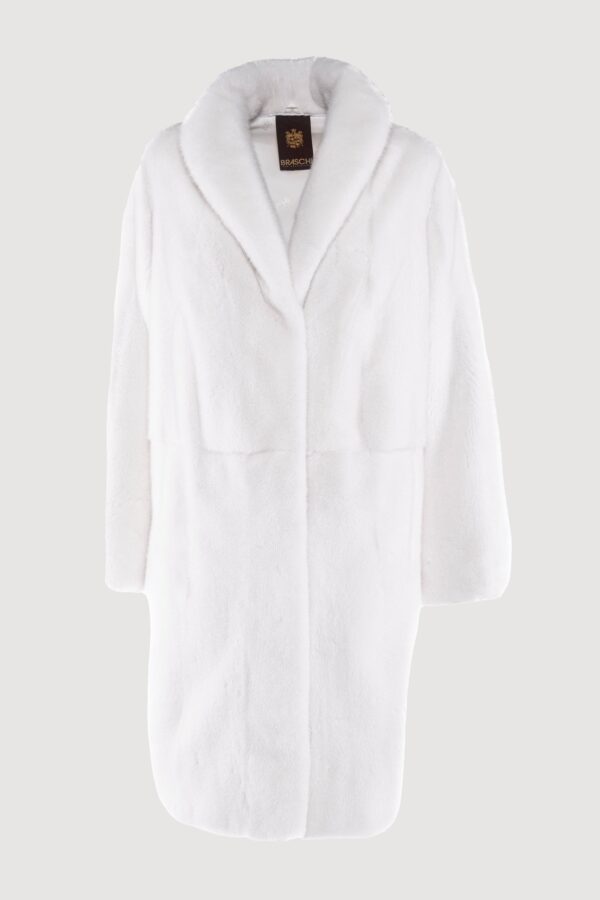 Natural white mink coat