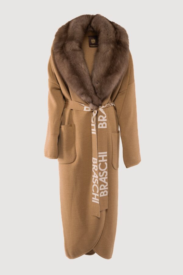Dallas cashmere coat with graphite sable