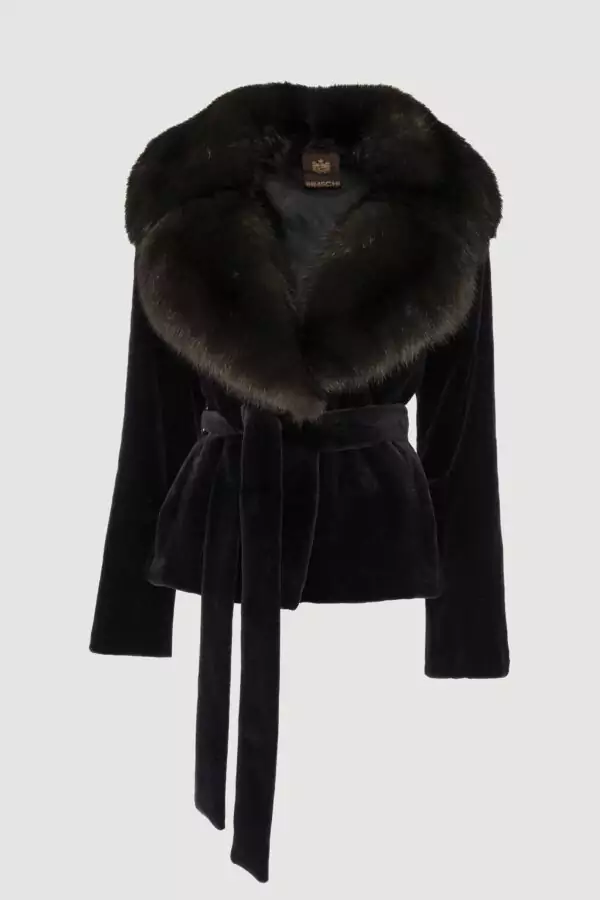 Blue graphite mink coat with dark sable barguzinsky