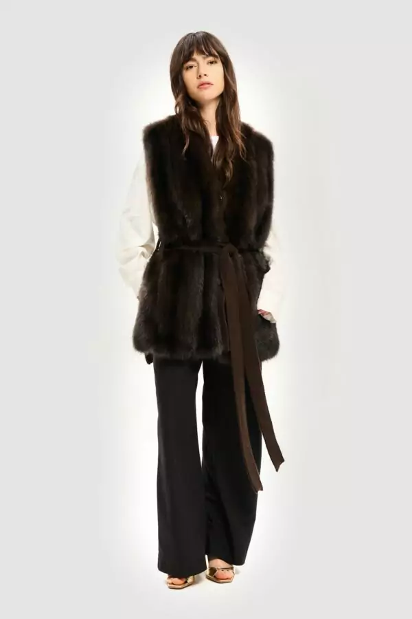 Cachemire and barguzinsky dark sable vest