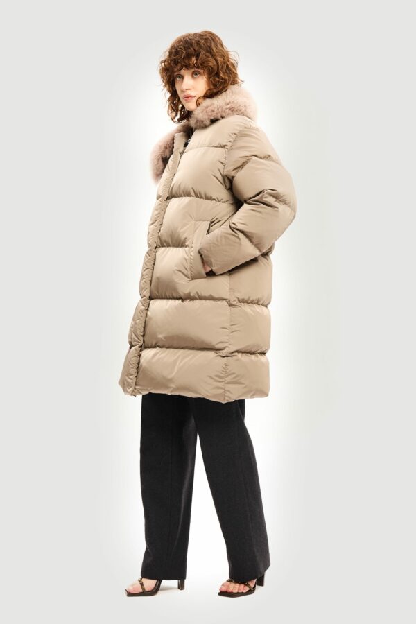 Taupe cachemire down jacket