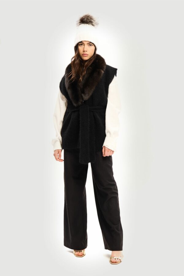 Wool and barguzinsky dark sable vest