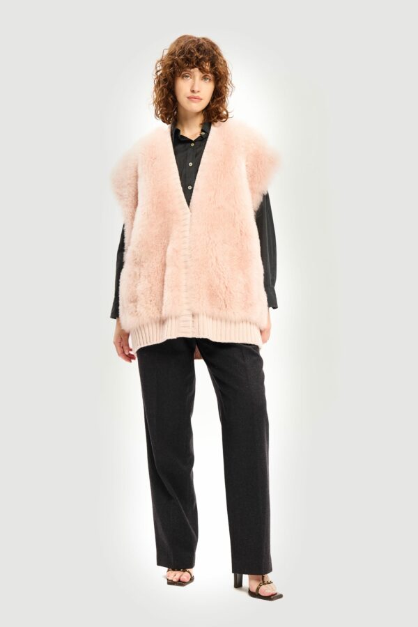 Cachemire and mohair pink vest