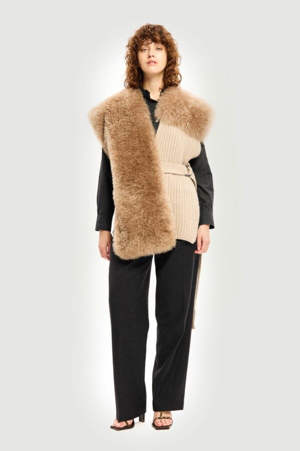 Cachemire and mohair camel vest