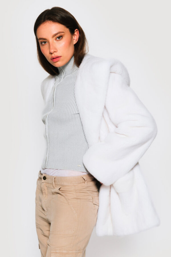 Natural white mink jacket