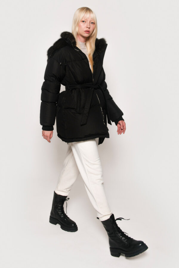 Tech down jacket with dark barguzinsky sable