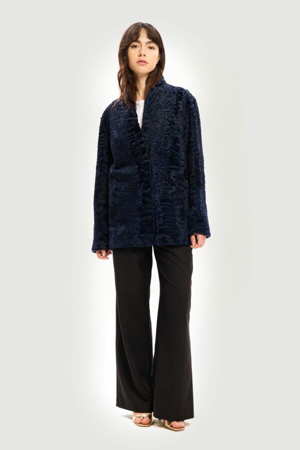 Persian lamb royal blue jacket