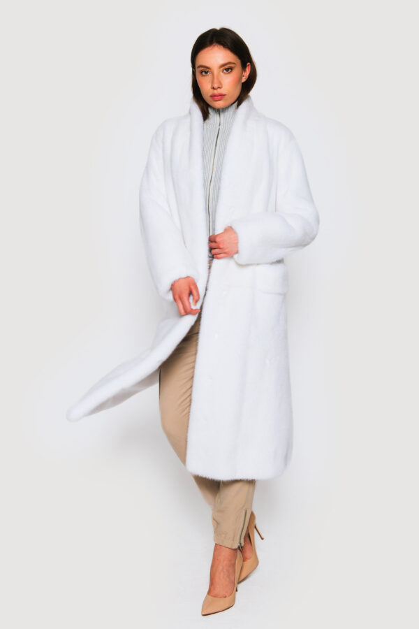 Natural white mink coat