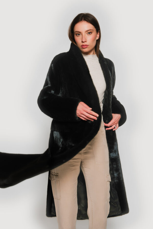 Black nafa mink coat