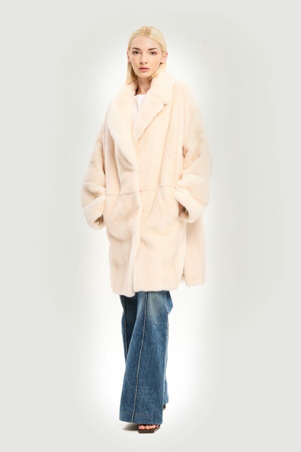 Crystal beige mink coat