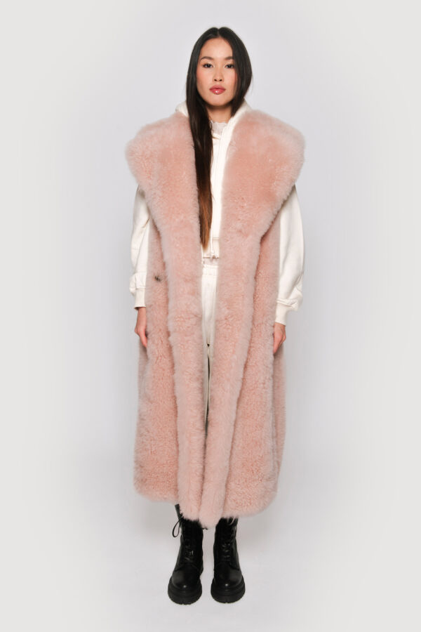 Long mohair pink vest