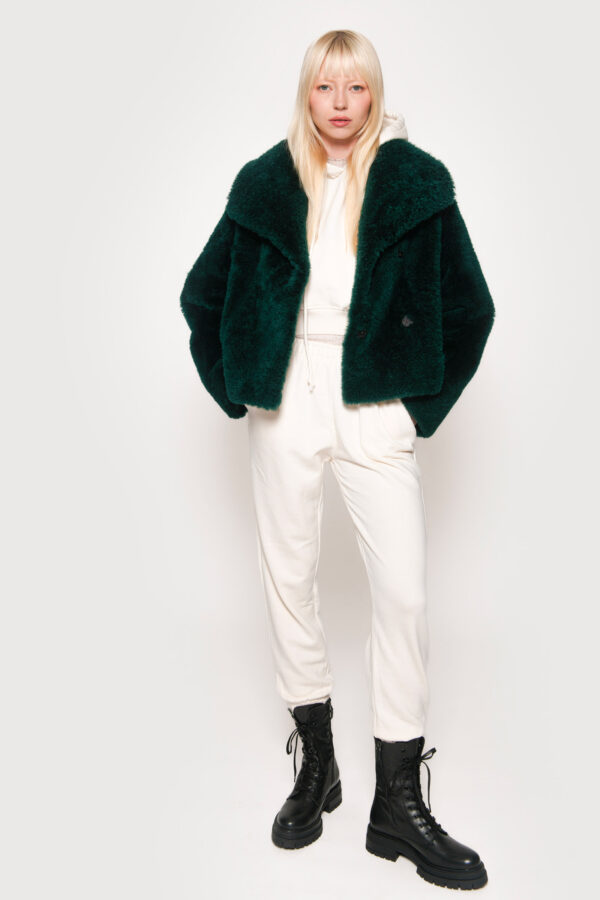 Green mohair goat jacket