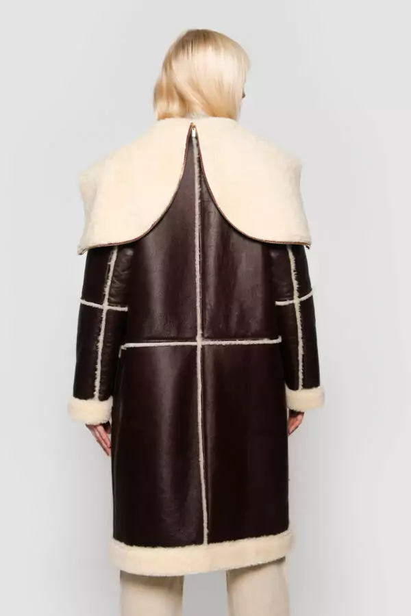 Burgundy merino shearling jacket