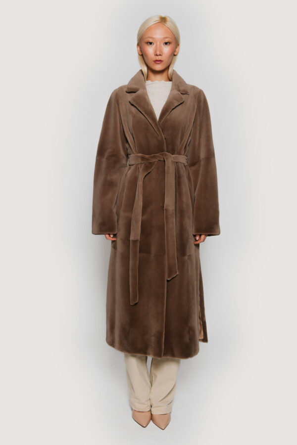 Shaved rope mink coat