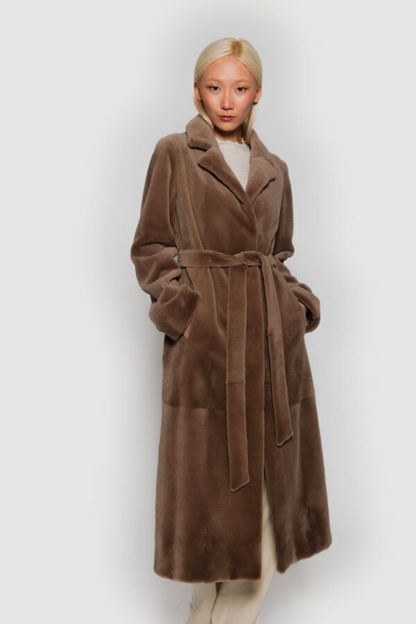 Shaved rope mink coat