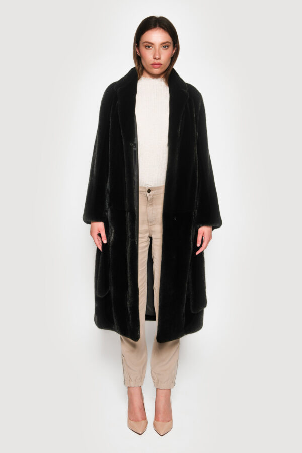 Black nafa mink coat