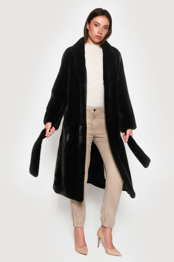 Black nafa mink coat