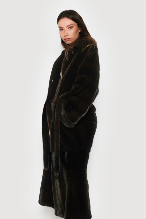 Natural mahogany mink coat