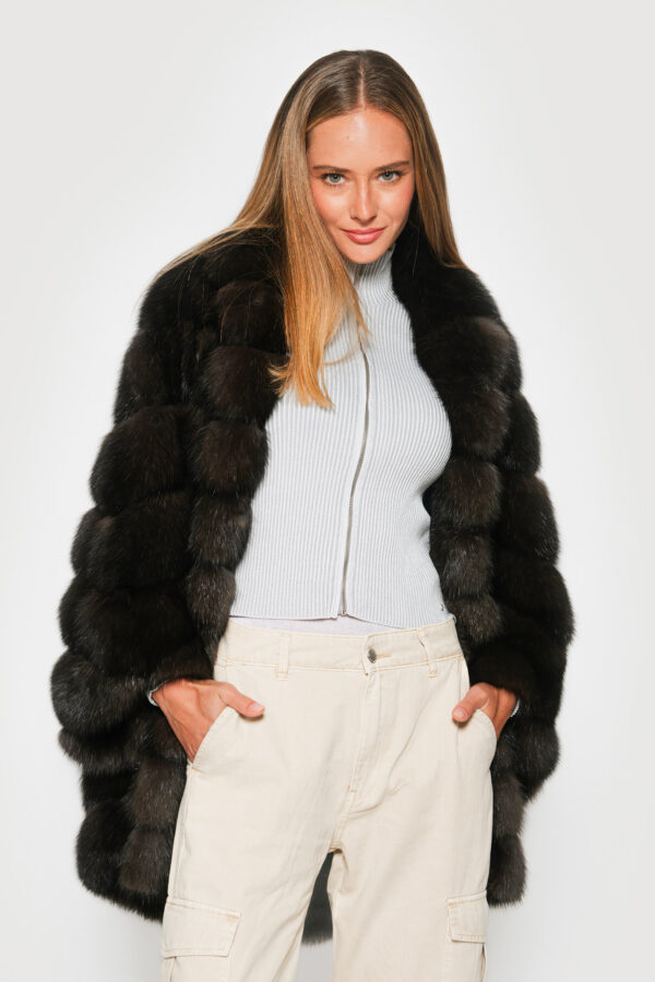 Coat in sable barguzinsky dark silvery