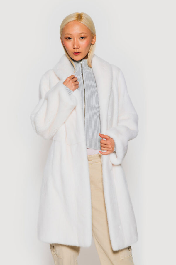 Natural white mink coat