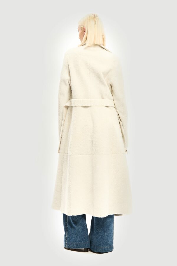 Shearling ecru peach lacoon coat