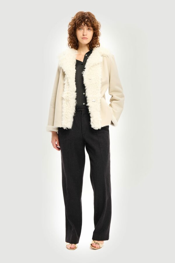 Shearling ecru light lacoon jacket