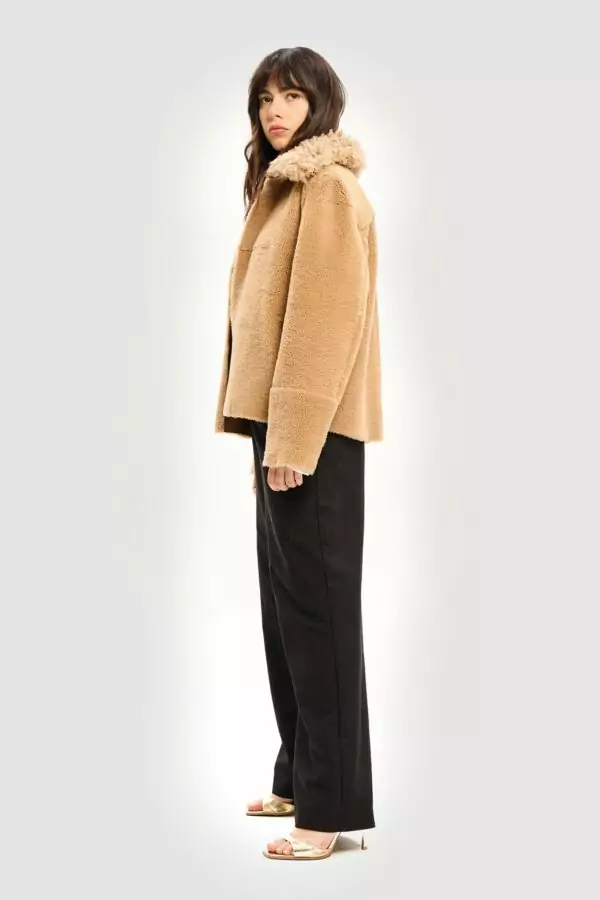 Shearling peach espresso jacket