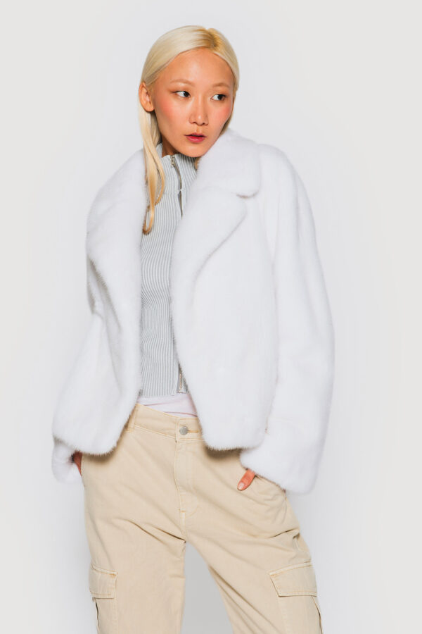 Natural white mink jacket