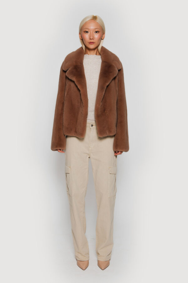 Tiger’s eye mink jacket