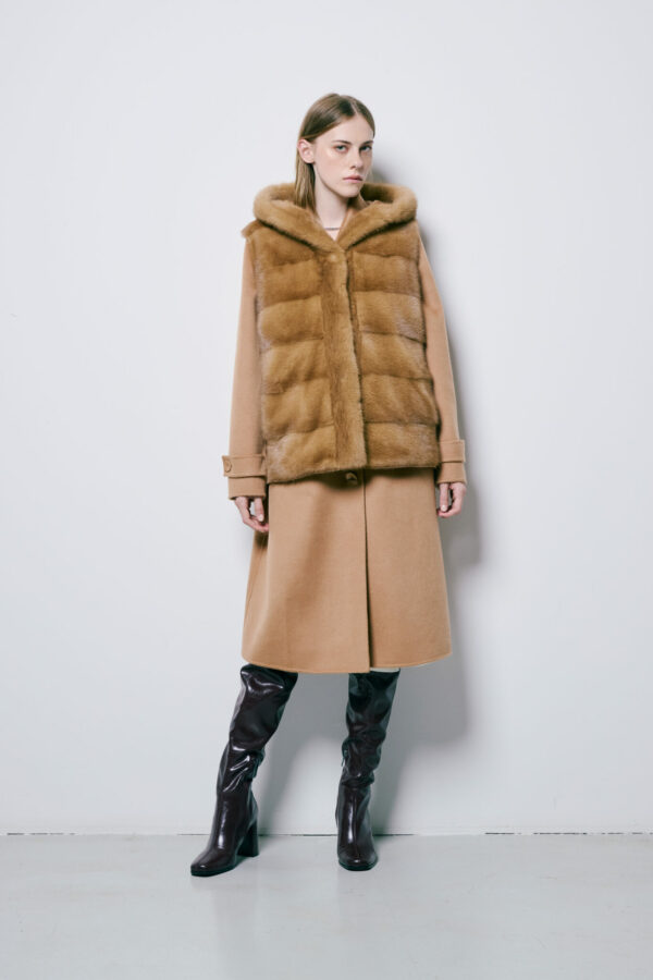 Mink and cashmere coat