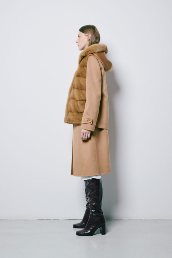 Mink and cashmere coat